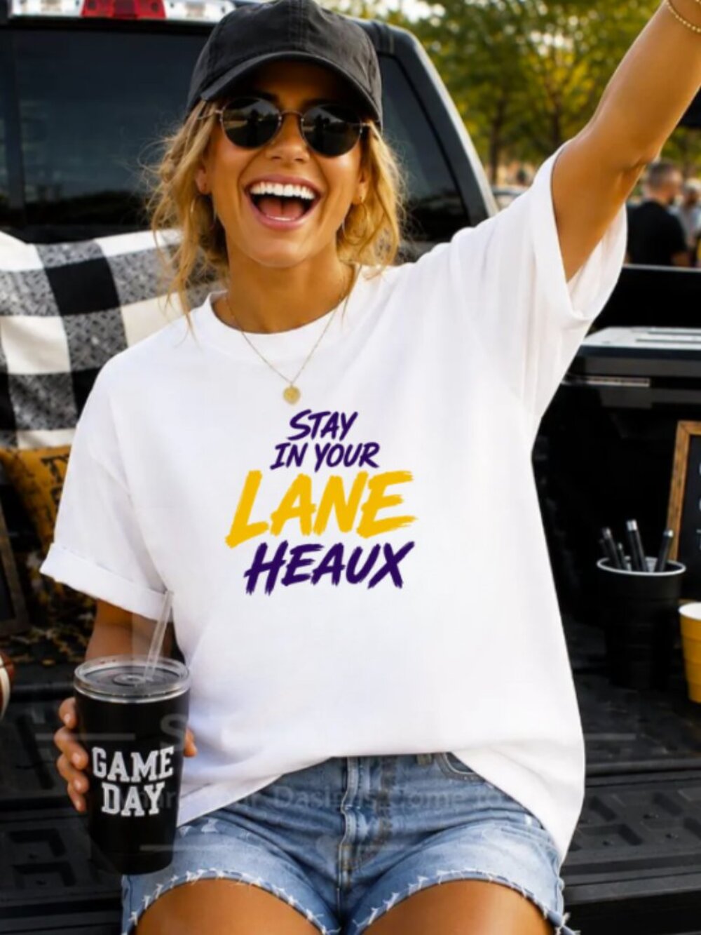 Stay In Your Lane Heaux (Color: White)